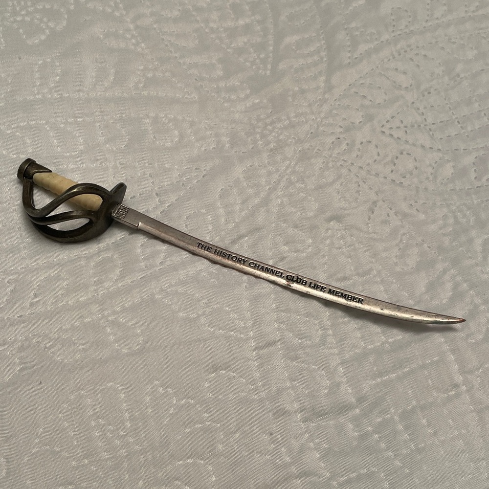 Vintage THE HISTORY CHANNEL CLUB LIFE MEMBER Civil War Sword Letter Opener